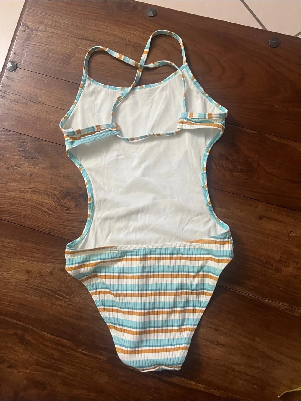 Girls  Striped Multi-Color One-Piece Swimsuit
